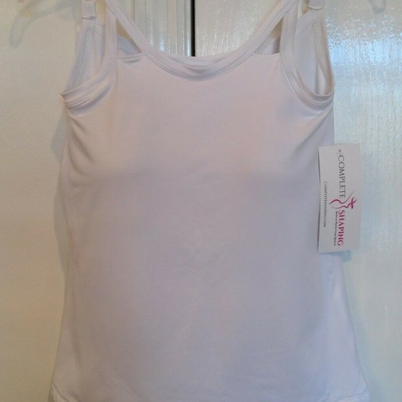 Mastectomy Camisole with Integrated Prosthetics, Small w B Cup, NWT, White, Cut-